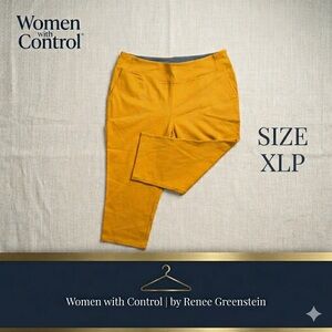 WOMEN WITH CONTROL by Renee Greenstein Stretch Denim Crop Pants Goldenrod XLP